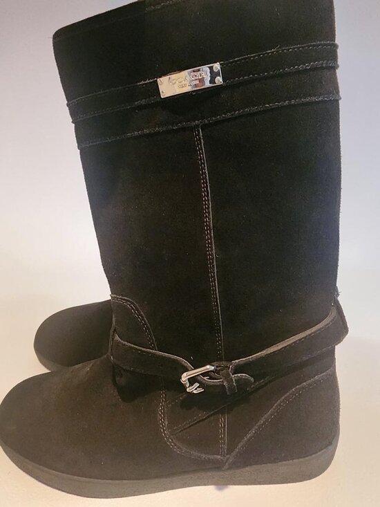 Coach Shoes - Coach Black Suede Mid-Calf Boots – Size 9B